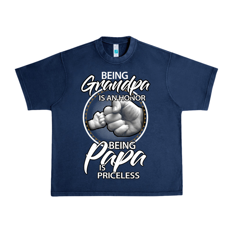 Being Grandpa Is An Honor Being Papa Is Priceless, Gift Dad Urban Heavy Tee by longCreatives | Teevron