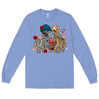 Colony Blue Skeleton couple Valentine's Day Long Sleeve Tee - FaDigitalArtStudio
