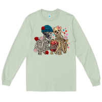Matcha Skeleton couple Valentine's Day Long Sleeve Tee - FaDigitalArtStudio