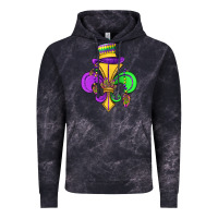 Cloud Black fleur de lis Vintage Hoodie - OliviaCreatesArt