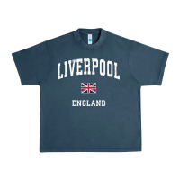 Midnight Navy Liverpool England Vintage Athletic Sports Design Urban Heavy Tee - longCreatives