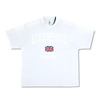 White Liverpool England Vintage Athletic Sports Design Urban Heavy Tee - longCreatives