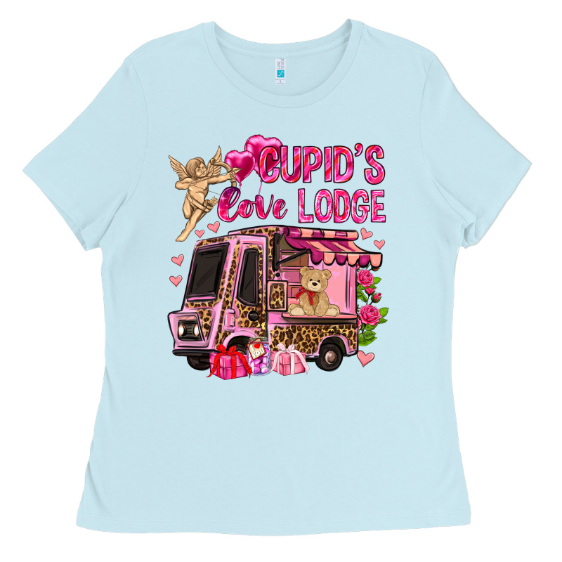 Cupid's Love Lodge With Truck Valentine's Day Ladies Tee by HowdyJamesFarm | Teevron