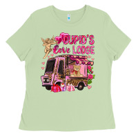 Matcha Cupid's love lodge with truck Valentine's Day Ladies Tee - HowdyJamesFarm