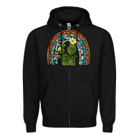 Black cactus gemstone rainbow Zipper Hoodie - Artiststas