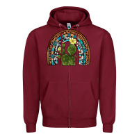 Burgundy cactus gemstone rainbow Zipper Hoodie - Artiststas