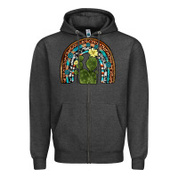 Charcoal Heather cactus gemstone rainbow Zipper Hoodie - Artiststas