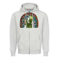 Dove Grey cactus gemstone rainbow Zipper Hoodie - Artiststas