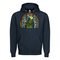 Navy cactus gemstone rainbow Zipper Hoodie - Artiststas
