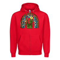 Red cactus gemstone rainbow Zipper Hoodie - Artiststas