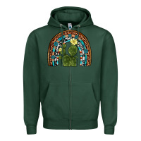 Sports Green cactus gemstone rainbow Zipper Hoodie - Artiststas