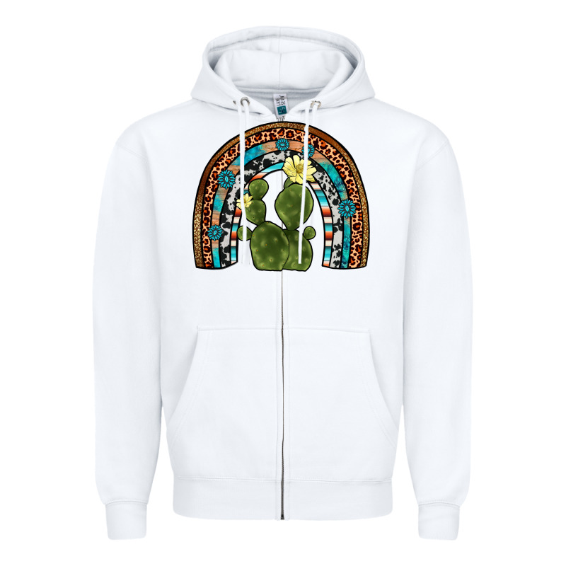 Cactus Gemstone Rainbow Zipper Hoodie by Artiststas | Teevron