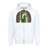 White cactus gemstone rainbow Zipper Hoodie - Artiststas