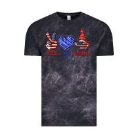 Cloud Black Peace love America with gnome 4th of july Vintage Tee - HowdyJamesFarm