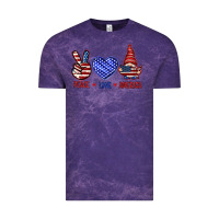 Cloud Purple Peace love America with gnome 4th of july Vintage Tee - HowdyJamesFarm