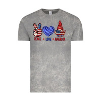 Cloud Rock Peace love America with gnome 4th of july Vintage Tee - HowdyJamesFarm