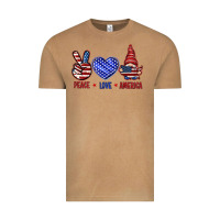 Peace Love America With Gnome 4th Of July Vintage Tee | Teevron