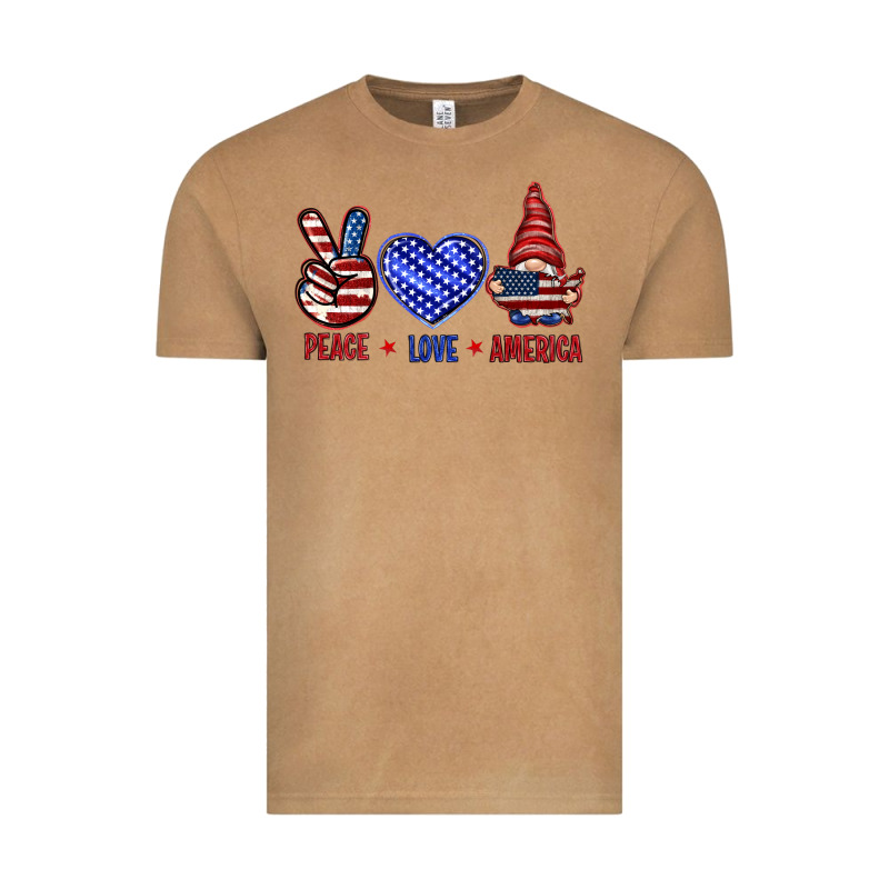 Peace Love America With Gnome 4th Of July Vintage Tee by HowdyJamesFarm | Teevron