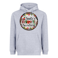Heather Grey christmas santas favorite secretary    light Heavyweight Hoodie - AdoDesignShop