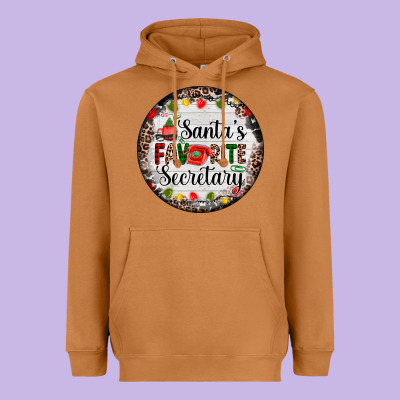 Christmas Santas Favorite Secretary    Light Heavyweight Hoodie Designed By Adodesignshop
