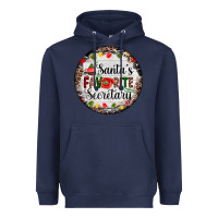 Navy christmas santas favorite secretary    light Heavyweight Hoodie - AdoDesignShop