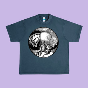 M.c. Escher Spherical Self Portrait Urban Heavy Tee Designed By Longcreatives