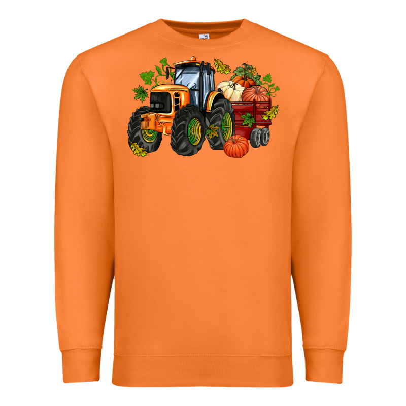 Fall Tractor With Pumpkin Premium Sweatshirt by AdoDesignShop | Teevron