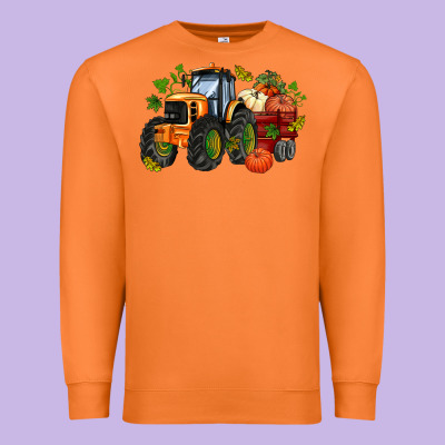 Fall Tractor With Pumpkin Premium Sweatshirt Designed By Adodesignshop