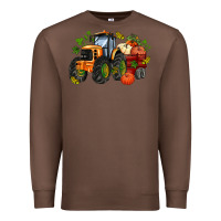 Chestnut fall tractor with pumpkin Premium Sweatshirt - AdoDesignShop