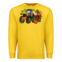 Lemon fall tractor with pumpkin Premium Sweatshirt - AdoDesignShop