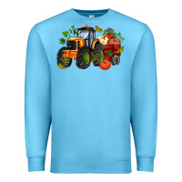 Ocean Blue fall tractor with pumpkin Premium Sweatshirt - AdoDesignShop