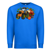 True Royal fall tractor with pumpkin Premium Sweatshirt - AdoDesignShop