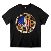 Black Peace sign Heavy Core Tee - JahusDesignShop