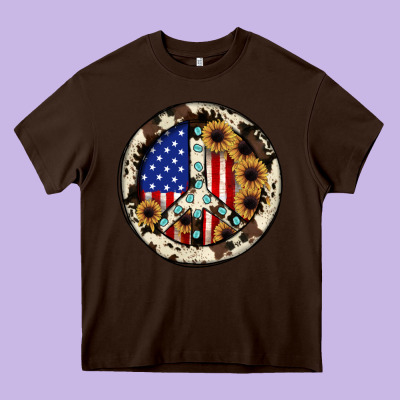 Peace Sign Heavy Core Tee Designed By Jahusdesignshop