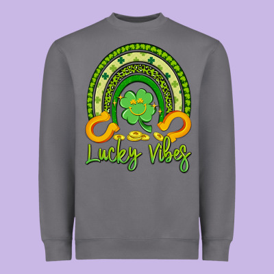 Lucky Vibes Heavyweight Sweatshirt Designed By Artiststas