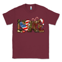 Burgundy Army christmas love 4th Of July Classic Tee - HowdyJamesFarm