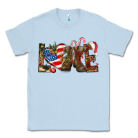 Dusty Blue Army christmas love 4th Of July Classic Tee - HowdyJamesFarm