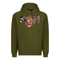 Army Green mom cow Premium Hoodie - CowhideDigitalArt