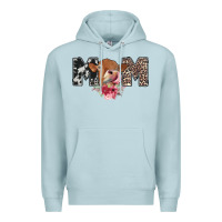 Blue Mist mom cow Premium Hoodie - CowhideDigitalArt