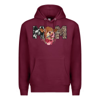 Burgundy mom cow Premium Hoodie - CowhideDigitalArt