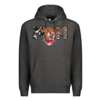 Charcoal Heather mom cow Premium Hoodie - CowhideDigitalArt