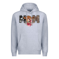 Heather Grey mom cow Premium Hoodie - CowhideDigitalArt