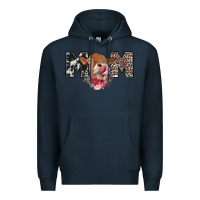 Navy mom cow Premium Hoodie - CowhideDigitalArt