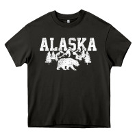 Alaska Mountains Forest Hunting Usa Heavy Core Tee | Teevron