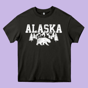 Alaska Mountains Forest Hunting Usa Heavy Core Tee Designed By Longcreatives