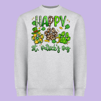 Happy St. Patricks Day Paws Heavyweight Sweatshirt Designed By Artiststas