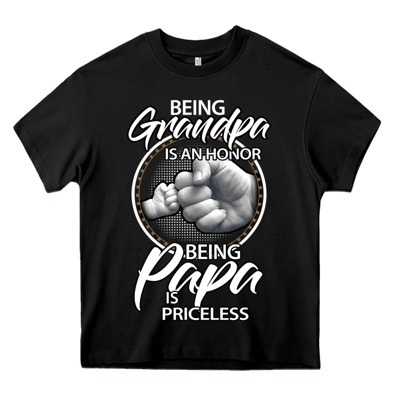 Being Grandpa Is An Honor Being Papa Is Priceless, Gift Dad Heavy Core Tee by longCreatives | Teevron