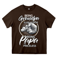 Chocolate Brown being grandpa is an honor being papa is priceless, gift dad Heavy Core Tee - longCreatives