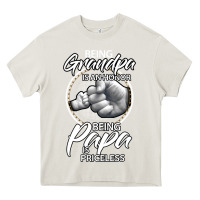 Cream being grandpa is an honor being papa is priceless, gift dad Heavy Core Tee - longCreatives