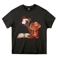 Asphalt Boots with Bible and cross Heavy Core Tee - Bettercallsaul